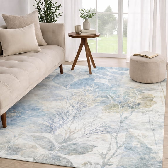 Addison Rugs Chantille Indoor/Outdoor Transitional Floral Sky Machine Washable Rectangle Rug, 10' x 14'