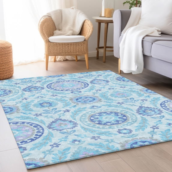 Addison Rugs Chantille Indoor/Outdoor Transitional Floral Sky Washable Rectangle Rug, 2'6" x 3'10"