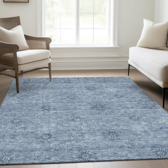 Addison Rugs Chantille Indoor/Outdoor Transitional Floral Sky Washable Rectangle Rug, 5' x 7'6"