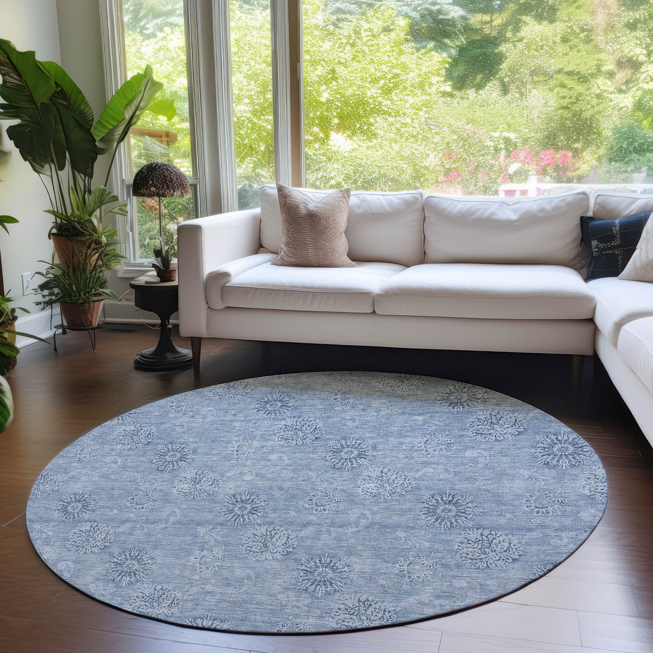 Addison Rugs Chantille Indoor/Outdoor Transitional Floral Sky Washable ...