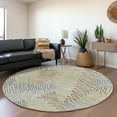 thumbnail image 1 of Addison Rugs Chantille Indoor/Outdoor Transitional Floral Taupe Washable Round Rug, 8' x 8', 1 of 6