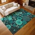 thumbnail image 1 of Addison Rugs Chantille Indoor/Outdoor Transitional Floral Teal Machine Washable Rectangle Rug, 5' x 7'6", 1 of 8