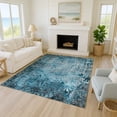 thumbnail image 1 of Addison Rugs Chantille Indoor/Outdoor Transitional Floral Teal Machine Washable Rectangle Rug, 8' x 10', 1 of 8