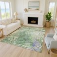 thumbnail image 1 of Addison Rugs Chantille Indoor/Outdoor Transitional Floral Teal Machine Washable Rectangle Rug, 9' x 12', 1 of 8
