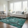 thumbnail image 1 of Addison Rugs Chantille Indoor/Outdoor Transitional Floral Teal Washable Rectangle Rug, 3' x 5', 1 of 6