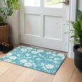 thumbnail image 1 of Addison Rugs Chantille Indoor/Outdoor Transitional Floral Turquoise Washable Rectangle Rug, 1'8" x 2'6", 1 of 6