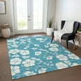 thumbnail image 1 of Addison Rugs Chantille Indoor/Outdoor Transitional Floral Turquoise Washable Rectangle Rug, 9' x 12', 1 of 6