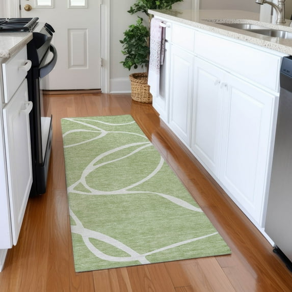 Addison Rugs Chantille Indoor/Outdoor Transitional Geometric, Abstract Aloe Washable Runner Rug, 2'3" x 7'6"