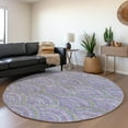 thumbnail image 1 of Addison Rugs Chantille Indoor/Outdoor Transitional Geometric, Abstract Lavender Washable Round Rug, 8' x 8', 1 of 6