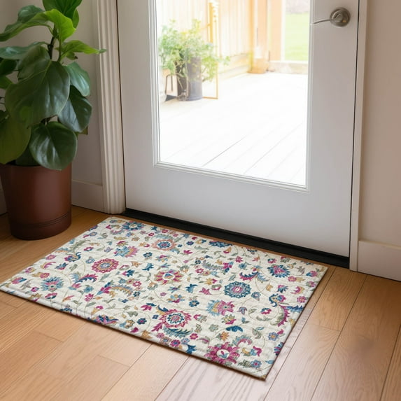 Addison Rugs Chantille Indoor/Outdoor Transitional Geometric, Abstract Linen Washable Rectangle Rug, 1'8" x 2'6"