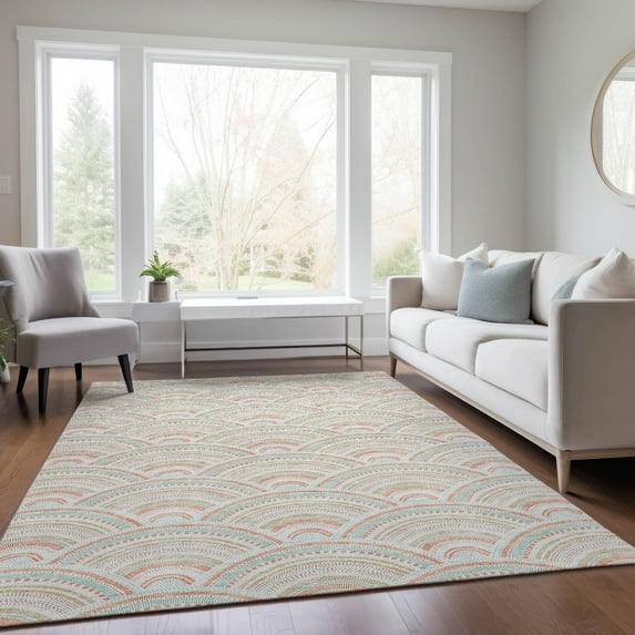 Addison Rugs Chantille Indoor/Outdoor Transitional Geometric, Abstract Linen Washable Rectangle Rug, 3' x 5'