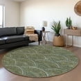 thumbnail image 1 of Addison Rugs Chantille Indoor/Outdoor Transitional Geometric, Abstract Olive Washable Round Rug, 8' x 8', 1 of 6