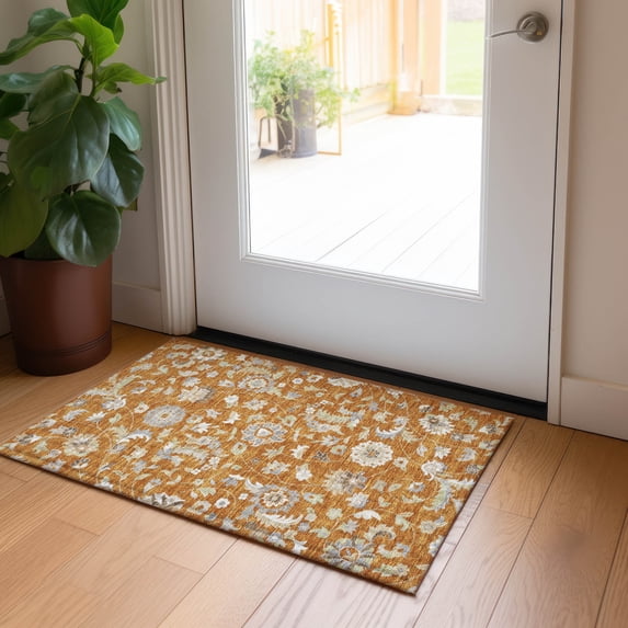 Addison Rugs Chantille Indoor/Outdoor Transitional Geometric, Abstract Paprika Washable Rectangle Rug, 1'8" x 2'6"