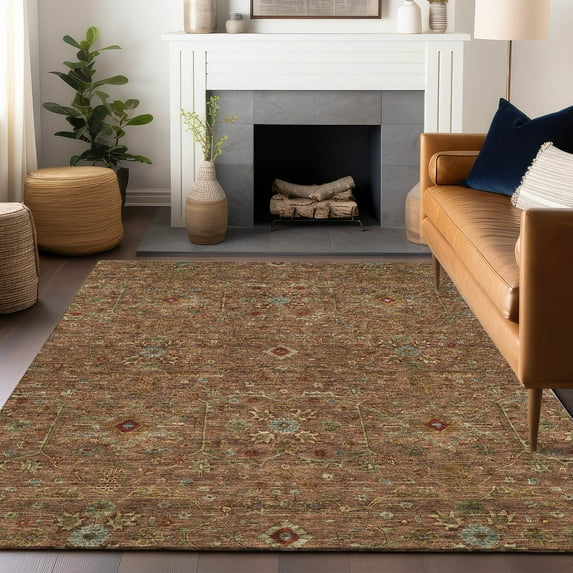 Addison Rugs Chantille Indoor/Outdoor Transitional Geometric, Abstract Paprika Washable Rectangle Rug, 3' x 5'