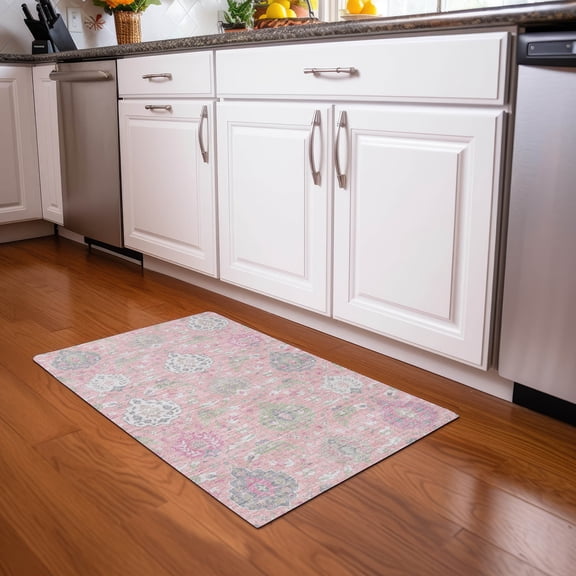 Addison Rugs Chantille Indoor/Outdoor Transitional Geometric, Abstract Pink Washable Rectangle Rug, 1'8" x 2'6"