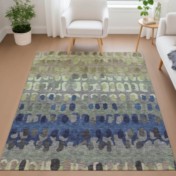 Addison Rugs Chantille Indoor/Outdoor Transitional Geometric Aloe Machine Washable Rectangle Rug, 10' x 14'
