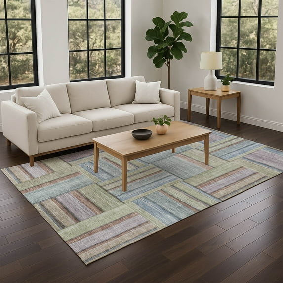 Addison Rugs Chantille Indoor/Outdoor Transitional Geometric Aloe Machine Washable Rectangle Rug, 10' x 14'