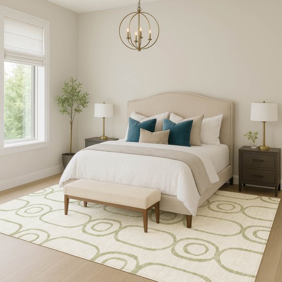 Addison Rugs Chantille Indoor/Outdoor Transitional Geometric Aloe Machine Washable Rectangle Rug, 10' x 14'