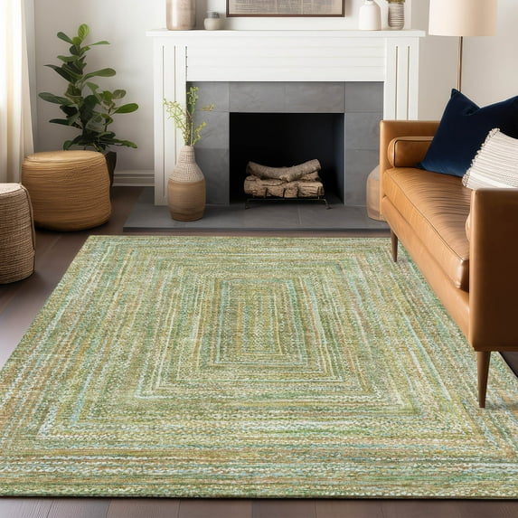 Addison Rugs Chantille Indoor/Outdoor Transitional Geometric Aloe Machine Washable Rectangle Rug, 5' x 7'6"