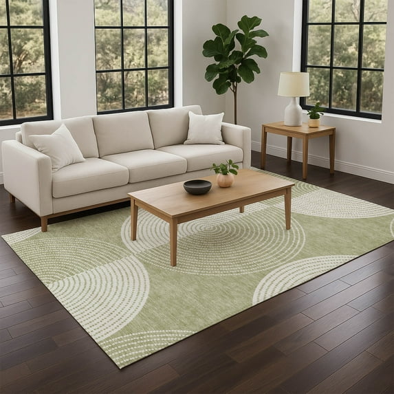 Addison Rugs Chantille Indoor/Outdoor Transitional Geometric Aloe Machine Washable Rectangle Rug, 9' x 12'