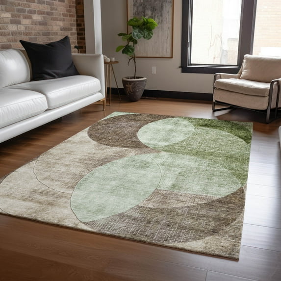 Addison Rugs Chantille Indoor/Outdoor Transitional Geometric Aloe Washable Rectangle Rug, 10' x 14'