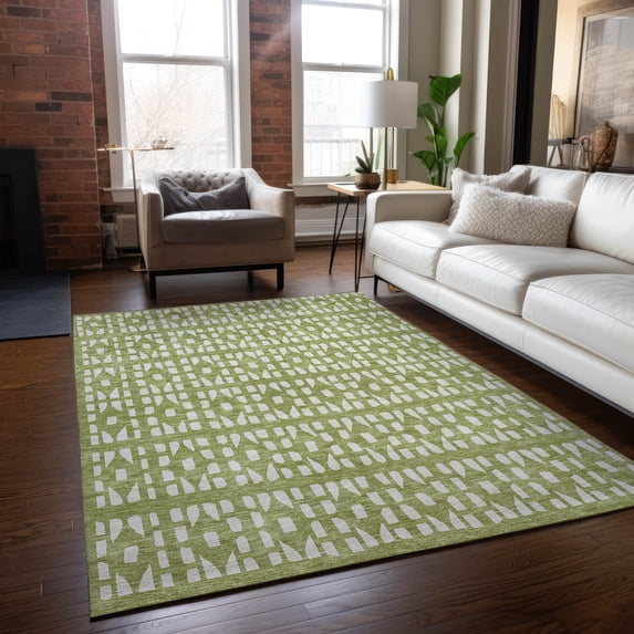 Addison Rugs Chantille Indoor/Outdoor Transitional Geometric Aloe Washable Rectangle Rug, 2'6" x 3'10"