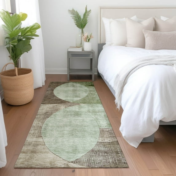 Addison Rugs Chantille Indoor/Outdoor Transitional Geometric Aloe Washable Runner Rug, 2'3" x 7'6"