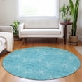 thumbnail image 1 of Addison Rugs Chantille Indoor/Outdoor Transitional Geometric Aqua Washable Round Rug, 8' x 8', 1 of 6