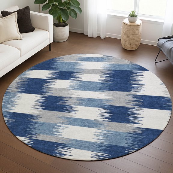 Addison Rugs Chantille Indoor/Outdoor Transitional Geometric Baltic Machine Washable Round Rug, 8' x 8'