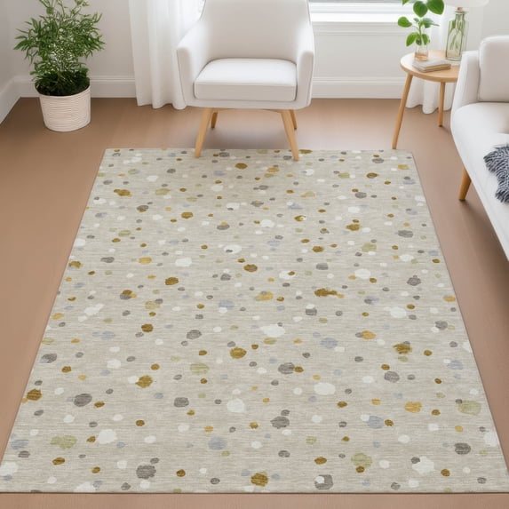 Addison Rugs Chantille Indoor/Outdoor Transitional Geometric Beige Machine Washable Rectangle Rug, 10' x 14'