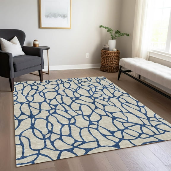 Addison Rugs Chantille Indoor/Outdoor Transitional Geometric Beige Washable Rectangle Rug, 10' x 14'