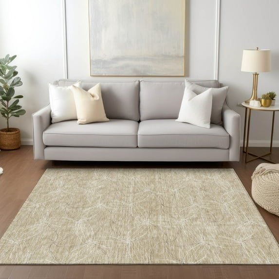 Addison Rugs Chantille Indoor/Outdoor Transitional Geometric Beige Washable Rectangle Rug, 5' x 7'6"
