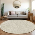 thumbnail image 1 of Addison Rugs Chantille Indoor/Outdoor Transitional Geometric Beige Washable Round Rug, 8' x 8', 1 of 6