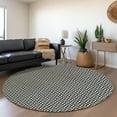 thumbnail image 1 of Addison Rugs Chantille Indoor/Outdoor Transitional Geometric Black Washable Round Rug, 8' x 8', 1 of 6