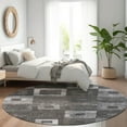 thumbnail image 1 of Addison Rugs Chantille Indoor/Outdoor Transitional Geometric Black Washable Round Rug, 8' x 8', 1 of 6
