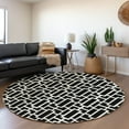 thumbnail image 1 of Addison Rugs Chantille Indoor/Outdoor Transitional Geometric Black Washable Round Rug, 8' x 8', 1 of 6
