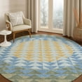 thumbnail image 1 of Addison Rugs Chantille Indoor/Outdoor Transitional Geometric Blue Machine Washable Round Rug, 8' x 8', 1 of 7