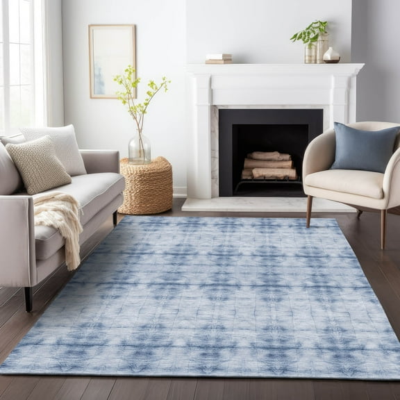 Addison Rugs Chantille Indoor/Outdoor Transitional Geometric Blue Washable Rectangle Rug, 2'6" x 3'10"
