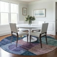 thumbnail image 1 of Addison Rugs Chantille Indoor/Outdoor Transitional Geometric Blue Washable Round Rug, 8' x 8', 1 of 6