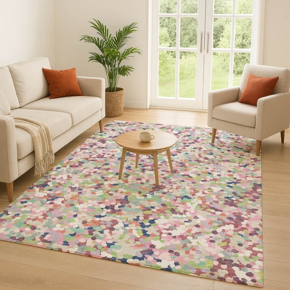 Addison Rugs Chantille Indoor/Outdoor Transitional Geometric Blush Machine Washable Rectangle Rug, 5' x 7'6"