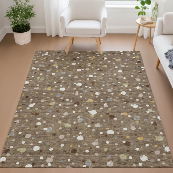 Addison Rugs Chantille Indoor/Outdoor Transitional Geometric Brown Machine Washable Rectangle Rug, 9' x 12'
