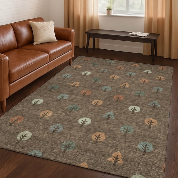Addison Rugs Chantille Indoor/Outdoor Transitional Geometric Brown Machine Washable Rectangle Rug, 9' x 12'