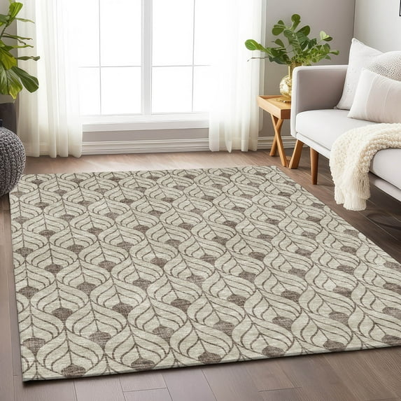 Addison Rugs Chantille Indoor/Outdoor Transitional Geometric Brown Washable Rectangle Rug, 9' x 12'
