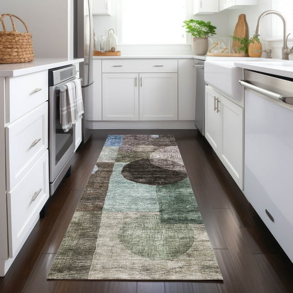 Addison Rugs Chantille Indoor/Outdoor Transitional Geometric Brown Washable Runner Rug, 2'3" x 7'6"
