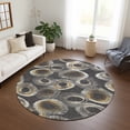 thumbnail image 1 of Addison Rugs Chantille Indoor/Outdoor Transitional Geometric Charcoal Machine Washable Round Rug, 8' x 8', 1 of 8