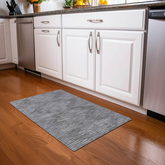 Addison Rugs Chantille Indoor/Outdoor Transitional Geometric Charcoal Washable Rectangle Rug, 1'8" x 2'6"