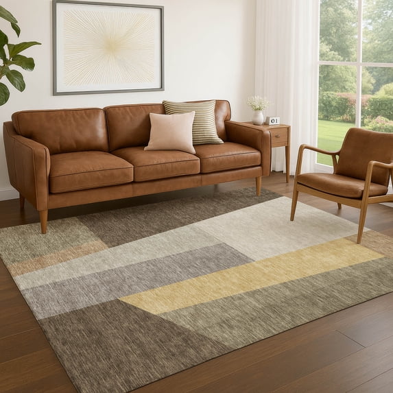Addison Rugs Chantille Indoor/Outdoor Transitional Geometric Chocolate Machine Washable Rectangle Rug, 9' x 12'