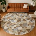 thumbnail image 1 of Addison Rugs Chantille Indoor/Outdoor Transitional Geometric Chocolate Machine Washable Round Rug, 8' x 8', 1 of 8