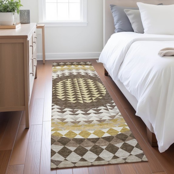 Addison Rugs Chantille Indoor/Outdoor Transitional Geometric Chocolate Machine Washable Runner Rug, 2'3" x 7'6"
