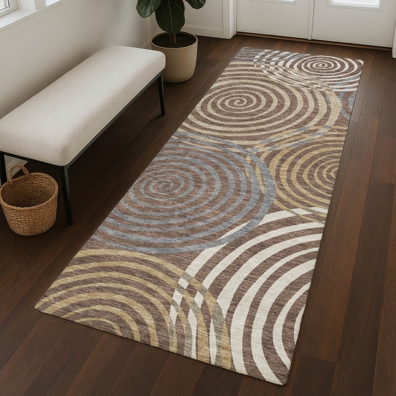 Addison Rugs Chantille Indoor/Outdoor Transitional Geometric Chocolate Machine Washable Runner Rug, 2'3" x 7'6"